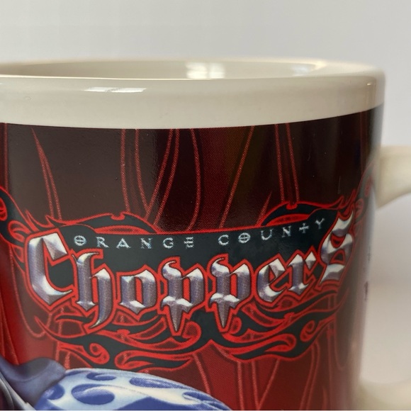 Orange County Choppers Mugs Set If 2 Motorcycle American Custom Steel Chrome EUC - Picture 7 of 16